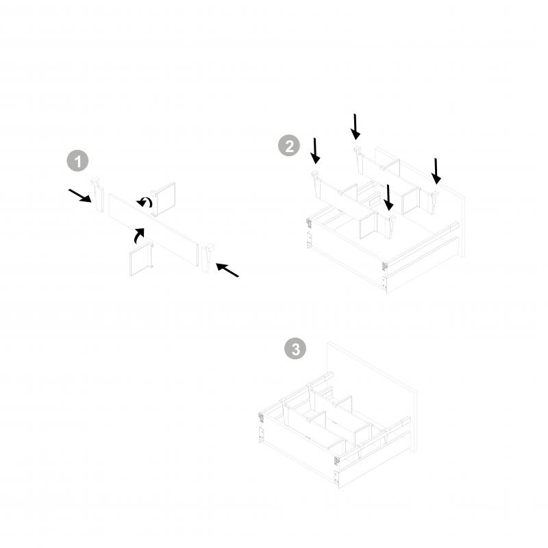 Lot de séparateurs pour l'intérieur des tiroirs Vertex-Concept EMUCA 3184035