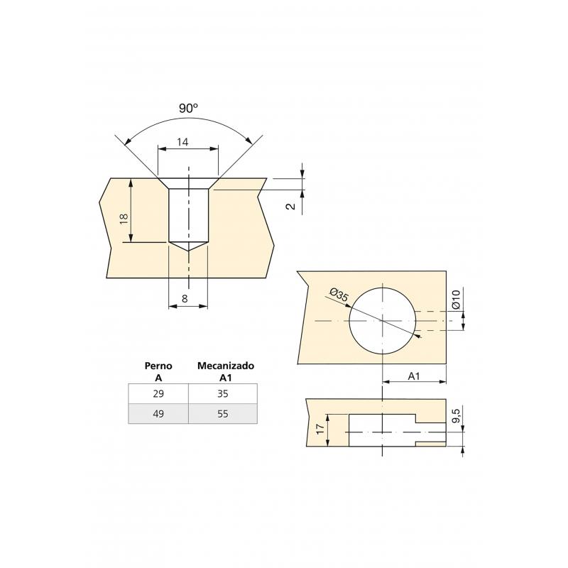 Kit d'excentriques Big avec goujons et écrous M8 EMUCA 4020615