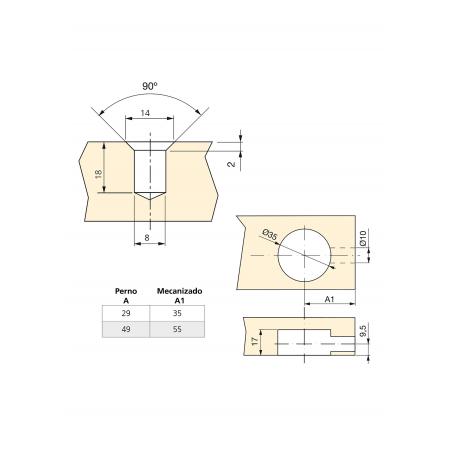 Kit d'excentriques Big avec goujons et écrous M8 EMUCA 4020615