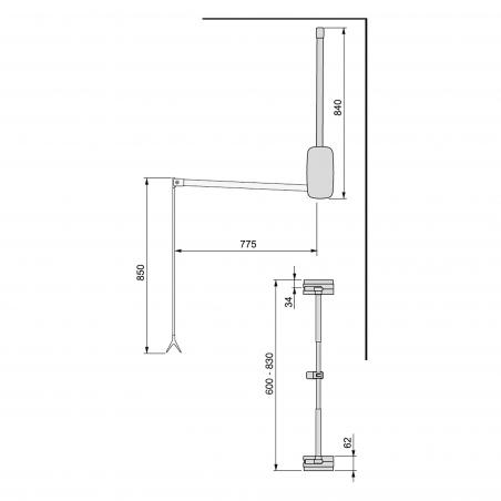 Penderie rabattable pour armoire Sling EMUCA 7030111