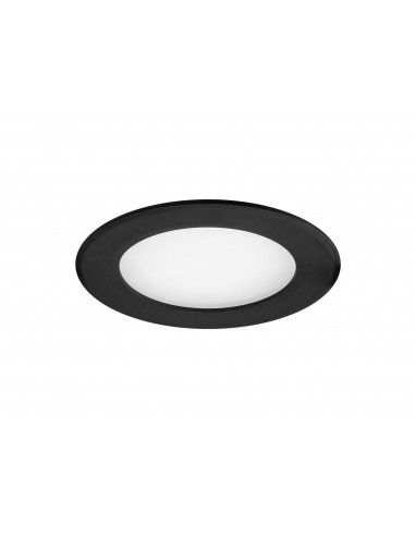 FLAT-ISO-Downlight IP20/65 recouvr., fixe, noir, LED 8W 800lm 3000/4000K(CCT) ARIC 50919