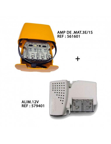 Kit amplificateur de mat 3E/1S + alimentation 12V TELEVES 567810