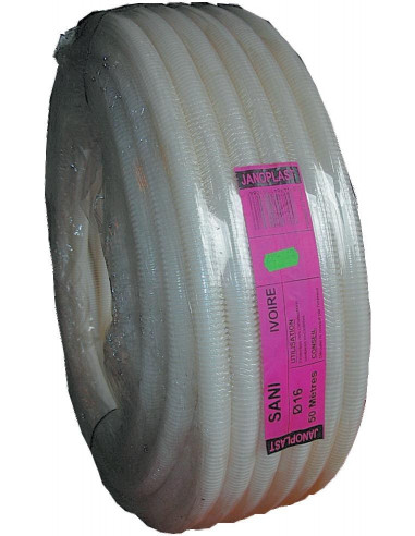 Conduit PVC 13 annelé ICO3 Sanitaire C 100ML protection des conduités sanitaires ELYDAN 100703