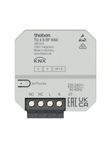 Interface radio encastrée pour bouton-poussoir à 4 canaux, KNX RF THEBEN 4961614
