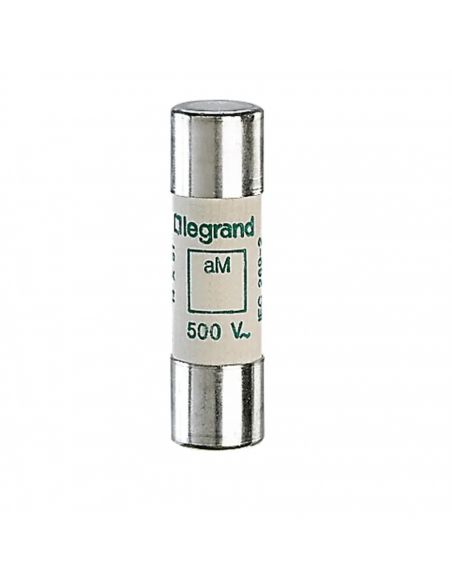 Cartouche industrielle cylindrique type aM 14x51mm sans percuteur 45A LEGRAND 014045