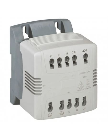 Transformateur de commande et sécurité à connexion à vis primaire 460V et secondaire 24V~ 250VA LEGRAND 044245