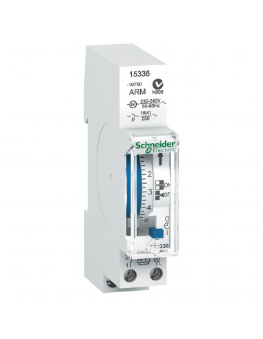 Acti9 IH interrupteur horaire électroméca. 24H 1 canal réserve de marche 100h SCHNEIDER 15336