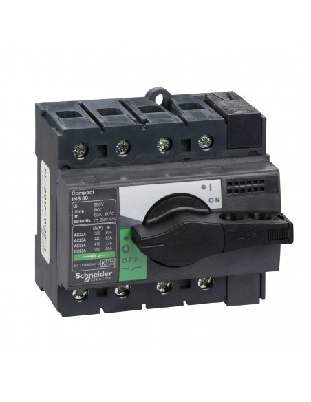 interrupteursectionneur Interpact INS80 4 Pôles 80A SCHNEIDER 28905