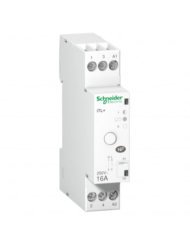 Télérupteur silencieux Acti9 iTL+ 1 Pôle 16A 230VCA livré avec 1 intercalaire SCHNEIDER A9C15032