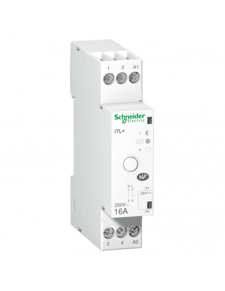 Télérupteur silencieux Acti9 iTL+ 1 Pôle 16A 230VCA livré avec 1 intercalaire SCHNEIDER A9C15032