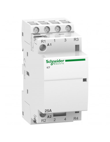 Contacteur auxiliarisable  Acti9 iCT 4 Pôles 25A 2NO+2NF 230/240Vca 50Hz SCHNEIDER A9C20838