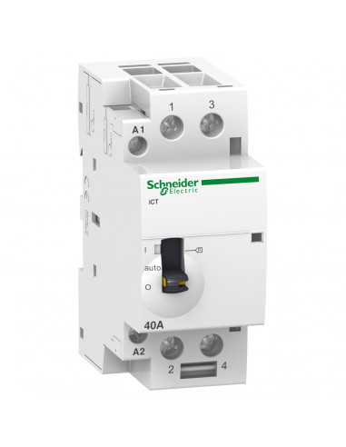 Acti9 iCT contacteur à commande manuelle 63A 2NO 24VCA 50Hz SCHNEIDER A9C21162