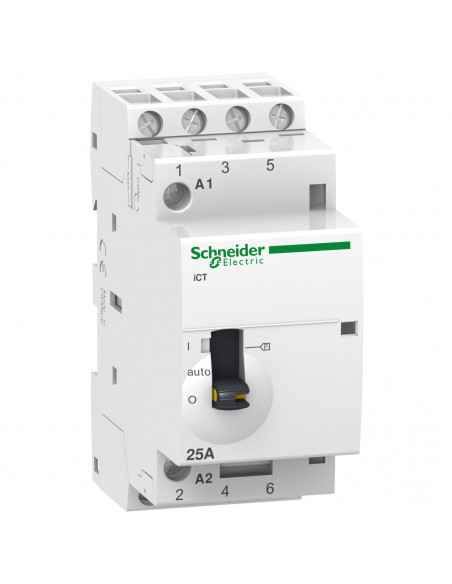 Acti9 iCT contacteur à commande manuelle 25A 4NO 230...240VCA 50Hz SCHNEIDER A9C21834