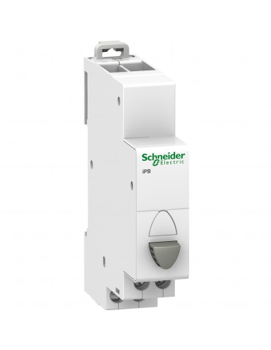 Acti9 iPB bouton-poussoir simple gris 1 NO + 1 NF 20A 230VCA SCHNEIDER A9E18033