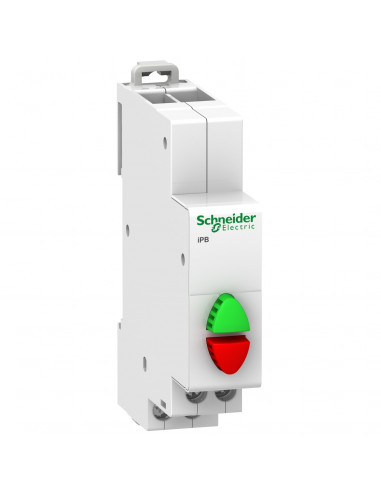 Acti9 iPB bouton-poussoir double 1 NO vert + 1 NF rouge 20A 230VCA SCHNEIDER A9E18034