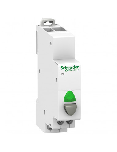Acti9 iPB bouton-poussoir lumineux 1 NO gris avec voyant vert 12 à 48VCA/VCC SCHNEIDER A9E18038