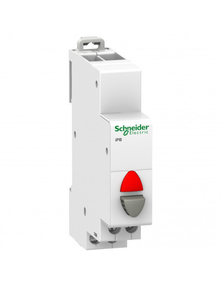 Acti9 iPB bouton-poussoir lumineux 1 NF gris + voyant rouge 12...48VCA/VCC SCHNEIDER A9E18039