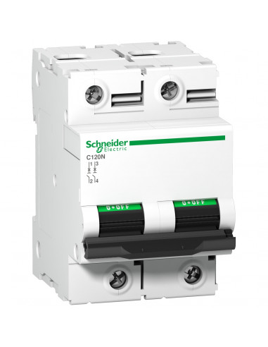 Disjoncteur C120N 2 Pôles 63 A courbe B 10 kA SCHNEIDER A9N18344
