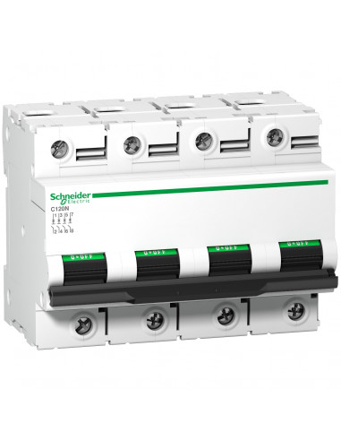 Disjoncteur C120N 4P 100 A courbe C 10 kA SCHNEIDER A9N18375