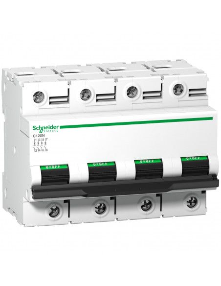 Disjoncteur C120N 4P 100 A courbe C 10 kA SCHNEIDER A9N18375