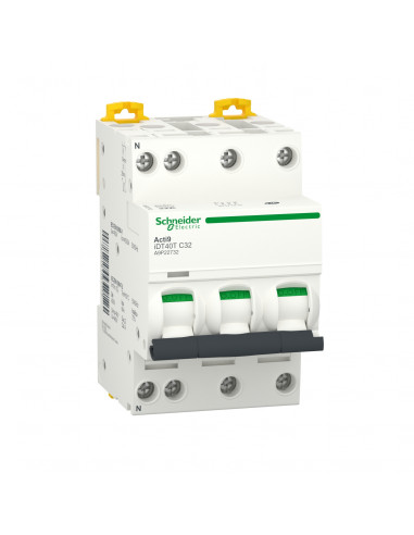 Acti9 iDT40T disjoncteur modulaire 3P+N 32A courbe C 4500A/6kA SCHNEIDER A9P22732