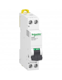 Acti9 iDT40N disjoncteur modulaire 1P+N C 1A 6000A/10kA SCHNEIDER A9P24601