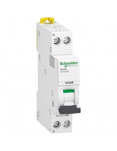 Acti9 iDT40N disjoncteur modulaire 1P+N C 4A 6000A/10kA SCHNEIDER A9P24604