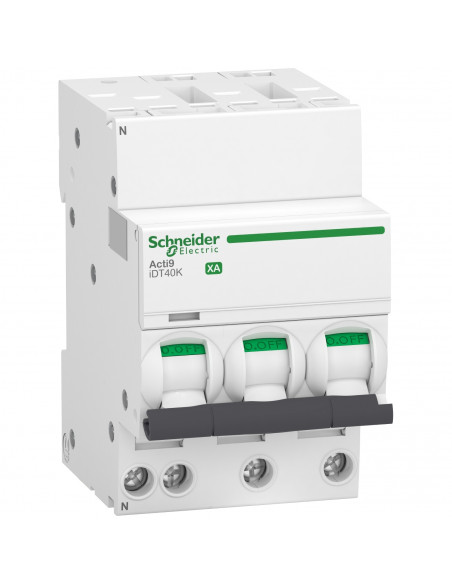 Acti9 iDT40K XA disjoncteur modulaire auto/vis 3P+N 16A courbe C 4,5kA SCHNEIDER A9PK1716