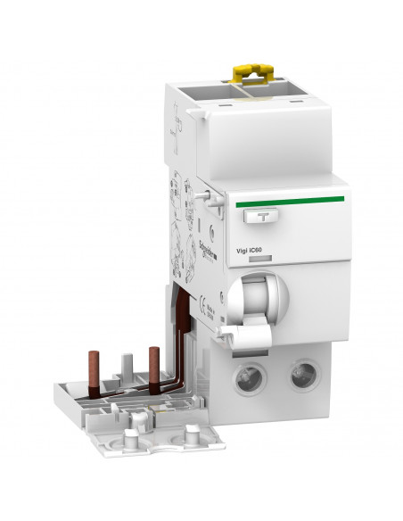 Bloc différentiel Acti9 vigi iC60 2 Pôles 63A 30mA type Asi 400-415V SCHNEIDER A9V31263