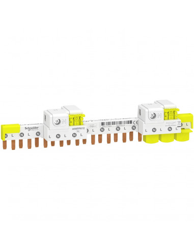Acti9 iDT40 peigne avec connecteur 1P+N 12 modules de 18mm 63A SCHNEIDER A9XPP612