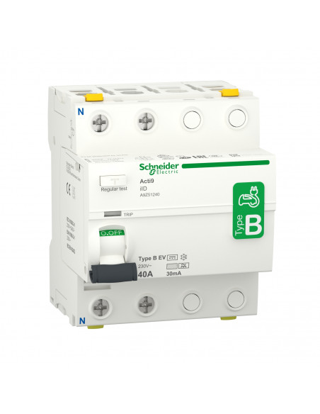 Acti9 iID interrupteur différentiel 2P 40A 30mA type B EV 230V SCHNEIDER A9Z51240