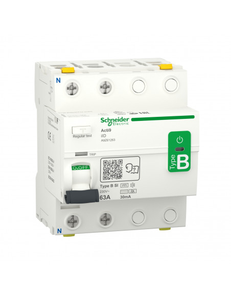 Acti9 iID interrupteur différentiel 2 Pôles 63A 30mA type B SI 230V SCHNEIDER A9Z61263