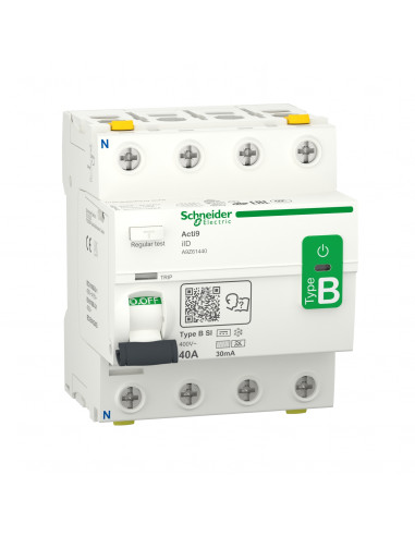 Acti9 iID interrupteur différentiel 4P 40A 30mA type B SI 400V SCHNEIDER A9Z61440