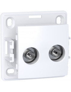Alréa Prise TV FM VR sur FM blanc polaire SCHNEIDER ALB61317P