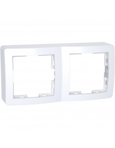 Alréa Cadre saillie standard double 62x124mm profondeur 31mm blanc polaire SCHNEIDER ALB61442P
