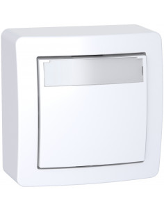 Alréa poussoir avec porte étiquette complet blanc polaire SCHNEIDER ALB62062P