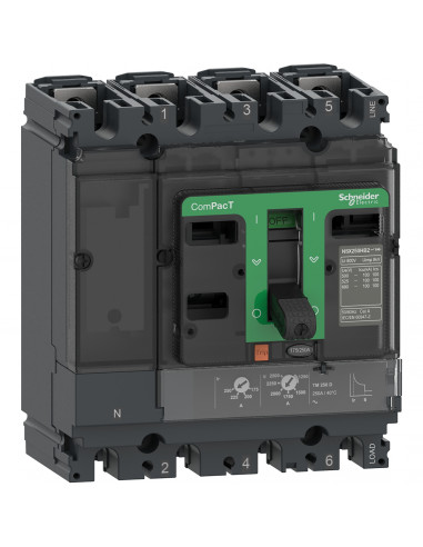 ComPacT NSX100N disjoncteur TM-D 32A 4P3D 50kA montage fixe SCHNEIDER C10N6TM032