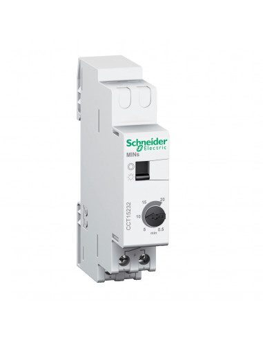 Acti9 MINs minuterie 30s..20mn contact 16A/230Vca marche forcée SCHNEIDER CCT15232