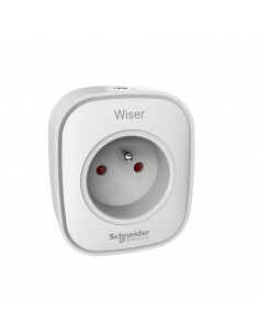 Wiser prise de courant plug 2P+T connectée se monte sur prise existante SCHNEIDER CCTFR6500