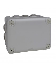 Mureva Box boite de dérivation IP55 + embouts 150x105x80 gris SCHNEIDER ENN05007