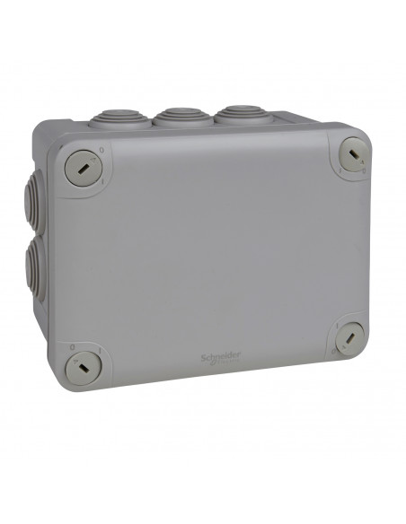 Mureva Box boite de dérivation IP55 + embouts 150x105x80 gris SCHNEIDER ENN05007