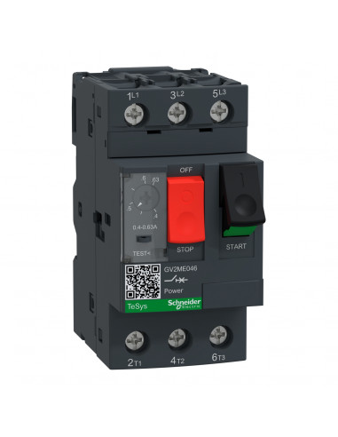 TeSys GV2ME disj. moteur 0,4..0,63A 3P 3d déclencheur magnéto-thermique SCHNEIDER GV2ME046