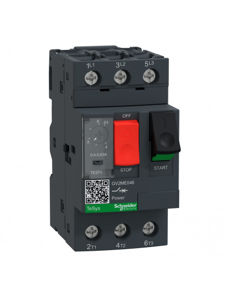 TeSys GV2ME disj. moteur 0,4..0,63A 3P 3d déclencheur magnéto-thermique SCHNEIDER GV2ME046