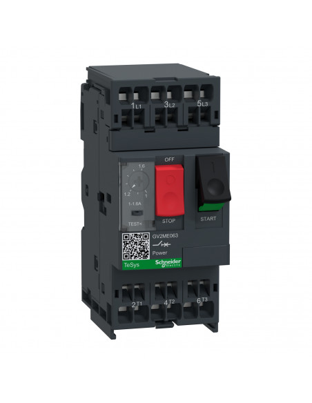 TeSys GV2ME disj. moteur 1..1,6A 3P 3d déclencheur magnéto-thermique SCHNEIDER GV2ME063