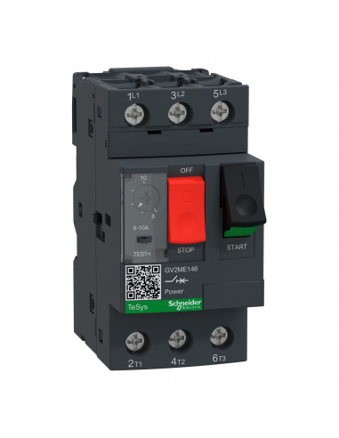 TeSys GV2ME disj. moteur 6..10A 3P 3d déclencheur magnéto-thermique SCHNEIDER GV2ME146