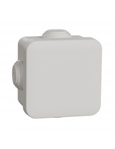 Mureva Box boite de dérivation avec embouts 65x65x45 IP55 blanc polaire SCHNEIDER IMT05022
