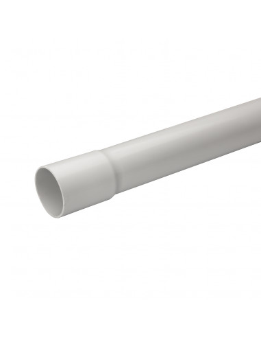 Mureva Tube conduit rigide tulipé PVC gris Ø50mm/3m au mètre linéaire SCHNEIDER IMT50650