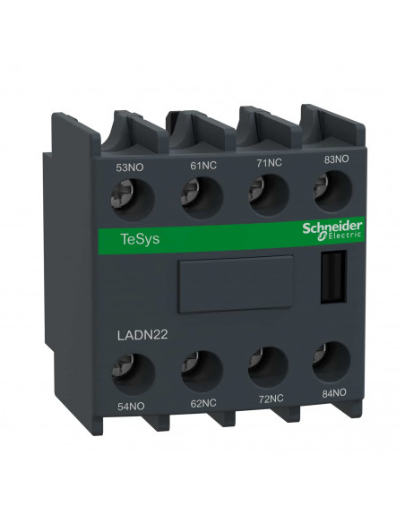 TeSys D bloc contacts auxiliaires frontaux 2F+2O bornes vis-étriers SCHNEIDER LADN22