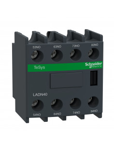 TeSys D bloc contacts auxiliaires frontaux 4F+0O bornes vis-étriers SCHNEIDER LADN40