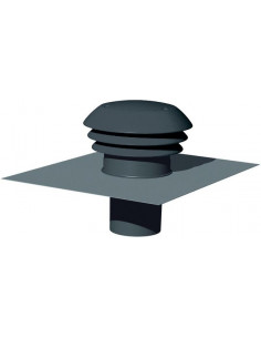 Chapeau de toiture grise Ø125mm